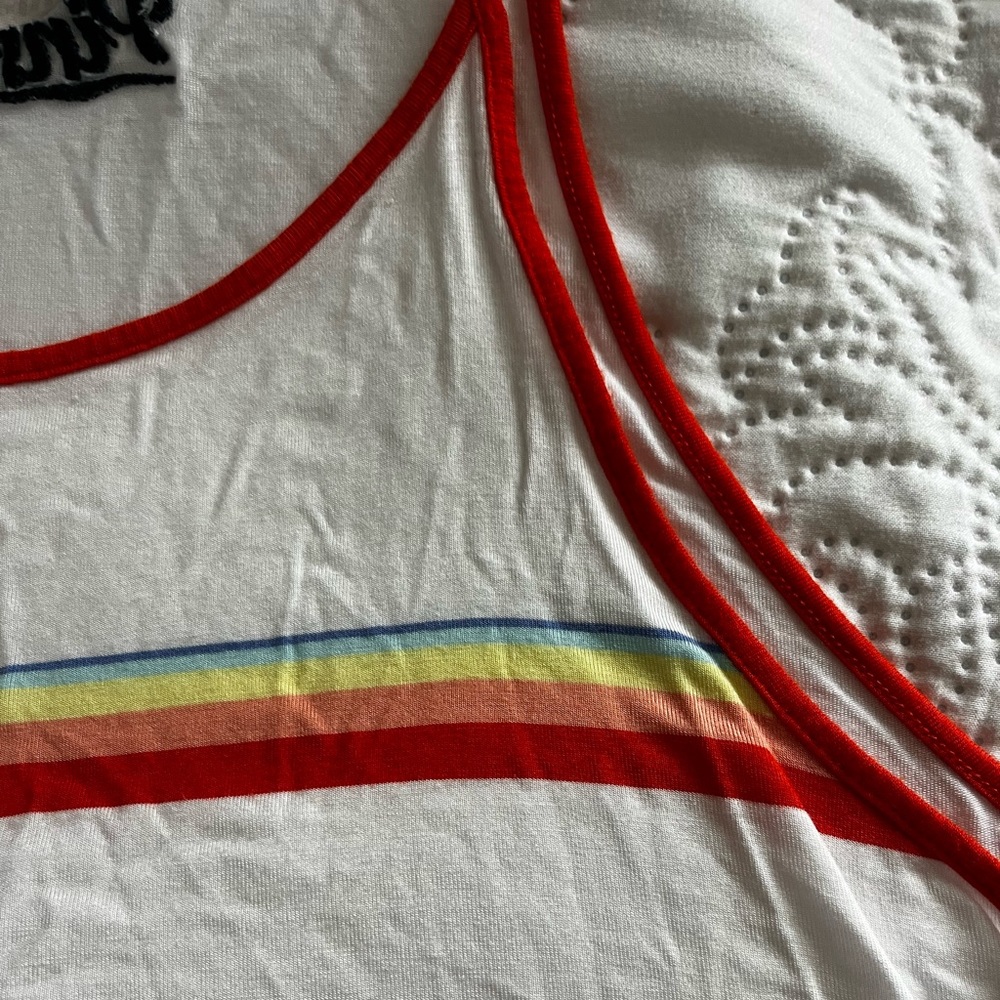 PINK hardly worn rainbow cropped halter tank